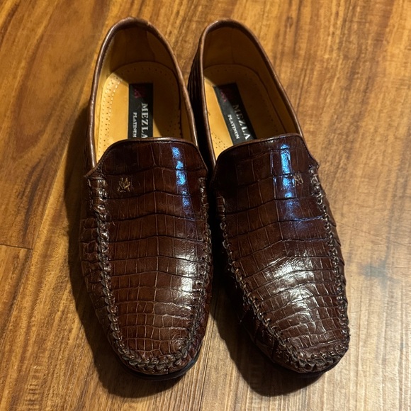 Mezlan Dark Brown Crocodile Leather Riley Loafers size 8 main image 4